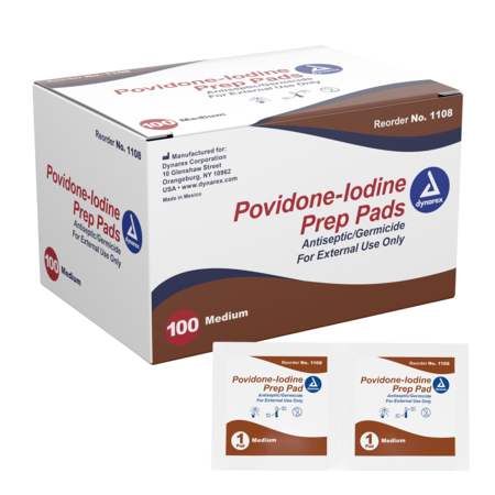 Dynarex Povidone-Iodine Prep Pad - Medium 1108
